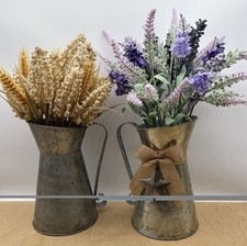 Galvanized Metal 8  Tall Vase Home Decor Flor...