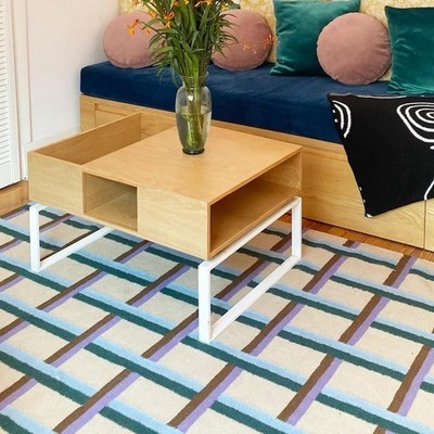 Antique Scandinavian Swedish Kilim Tile Handmade Flat weave Boho Large Area Rug