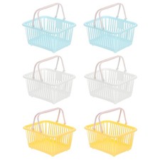 6PCS Mini Shopping Baskets with Handles Small Tiny Baskets, Blue White Yellow