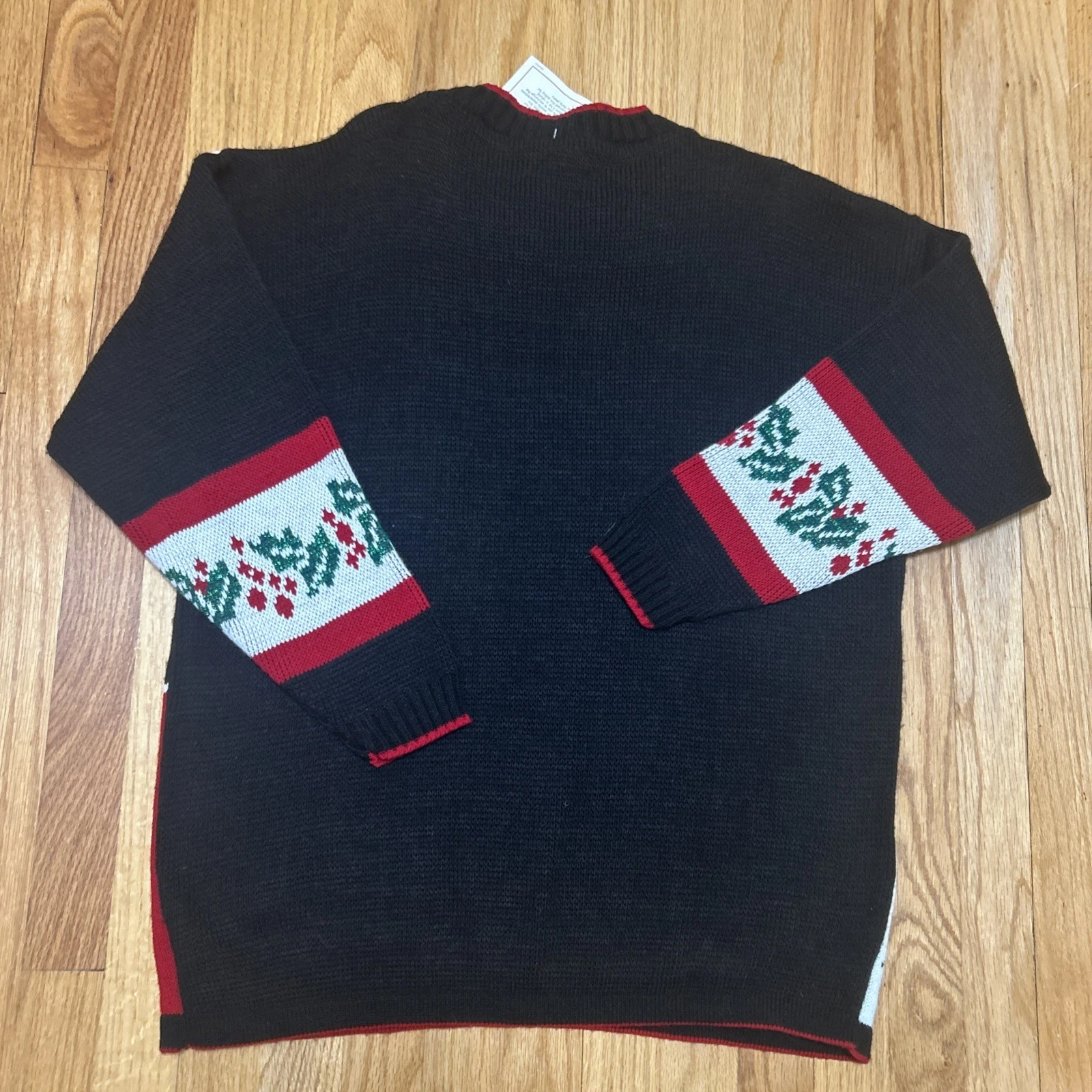 Vintage Nutcracker Christmas Pullover Sweater Sparkly Green Red Large