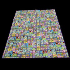 Springtime Handmade Quilt Flowers Bunnies Butterflies Ladybugs 48"x 39.5" Girly