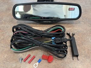Gentex 177 Auto Dimming Mirror Kit w/ Compass Temp Red Display Wiring & Cover