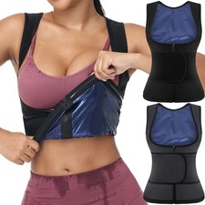 Women Heat Trapping Vest Sauna Sweat Vest Waist Trainer Tummy Control Shaper Gym