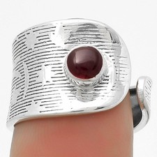 Adjustable Natural Rhodolite Garnet 925 Sterling Silver Ring s.7 Jewelry R-1319