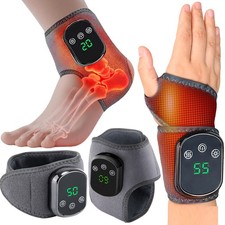 Electric Foot Ankle Massager Wrist Brace Pain Relief Heating Vibration Therapy