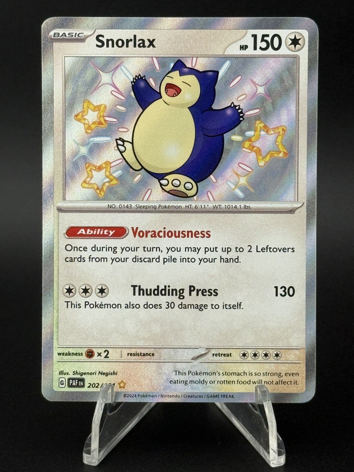 Snorlax 2024 Scarlet & Violet: Paldean Fates #202/091 Shiny Rare Price  Guide - Sports Card Investor