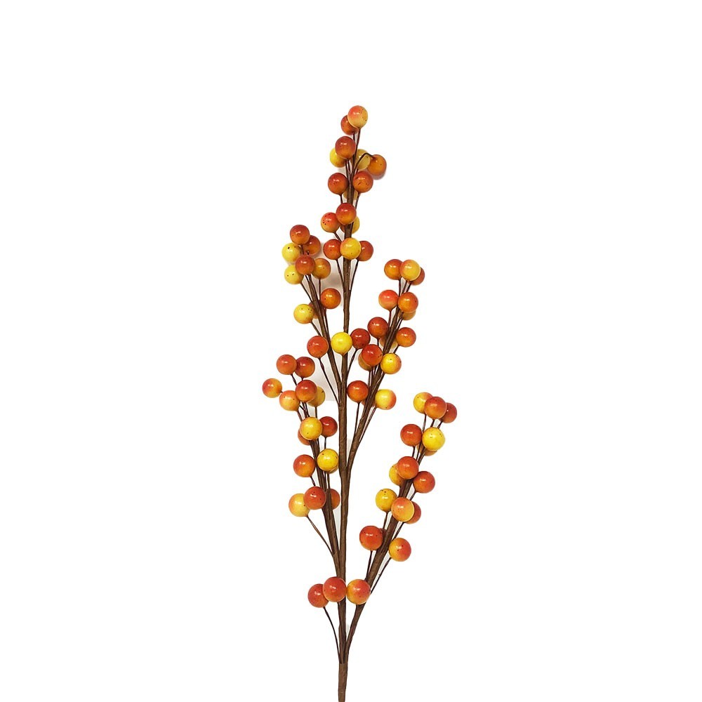 Autumn Artificial Berry Spray 43cm/17 Inches Tall Yellow Orange