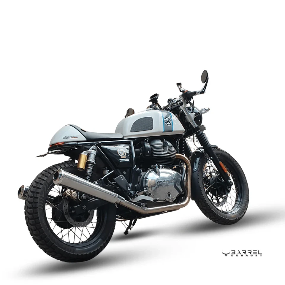 Bass Master Exhaust (Silver) Fit for Royal Enfield CONTINENTAL GT 650 - Image 2 of 4