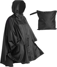 Heavy Duty Rain Poncho for Backpacking, Waterproof Lightweight for Adults, Milit