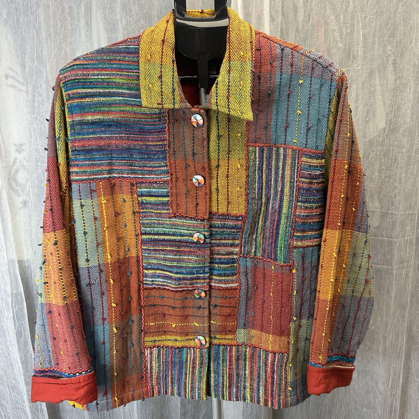 Travel Smith Multicolor Patchwork Cotton Jacket B… - image 1