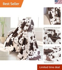 Cute and Cozy Cow Fleece Blanket - All-Season Plush Throw 50"x60" for Home Decor