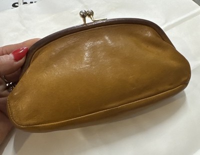 Vintage Coach Kisslock Utility Purse 7160 Tan Leather Coin Wallet