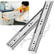 Soft Close Stainless Steel Drawer Slides Full Extension 10 12 14 16 18 20 22 ...