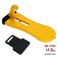 Car Door Step with Latch Protector, Extended Foldable Aluminum 1 pack Yellow