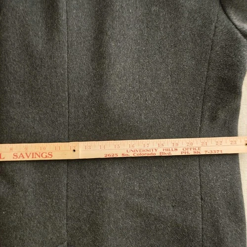 Vintage 90s Stafford Mens 100% Wool Overcoat Size 50L Charcoal Single-Breasted image 8