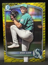 2025 Bowman Draft - Chrome Ryan Sloan #BDC-94 Yellow Reptilian Refractor 61/75