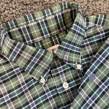 Brooks Brothers Shirt Mens S Green Plaid Original Polo Button Down Oxford