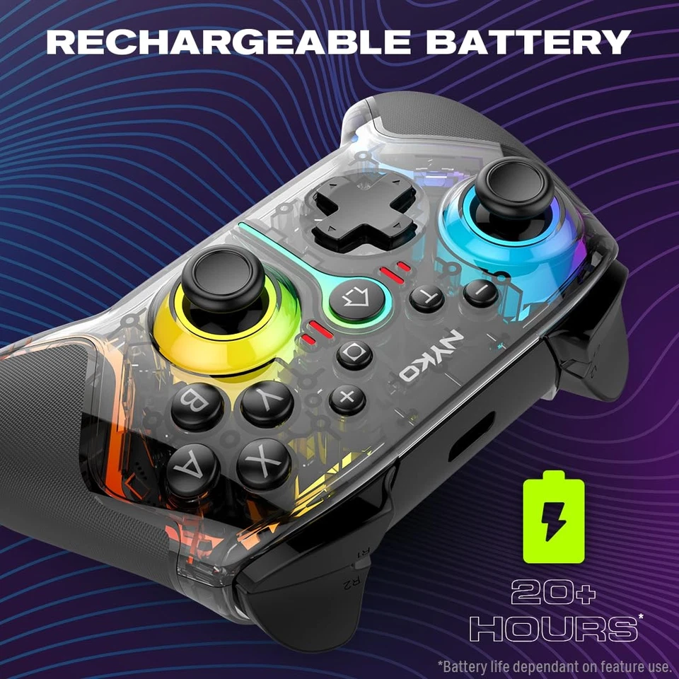 PlayPad Glow™ Full-Size Wireless RGB Controller for Nintendo Switch™ | Custom... - Image 4 of 4