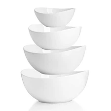 Porcelain Serving Bowls Set, 10-42 oz, Versatile for Salad, Soup, Snacks, Mic...