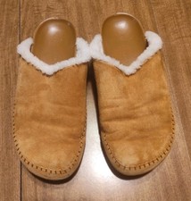 Jenni Kayne Shearling Lined Clogs Suede Mules Leather Shoes Sz 40 Sz 9
