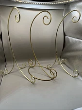 3 Christmas Ornament Stands Holders Gold In Color 13” Tall