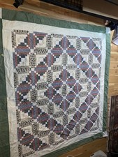 Handmade Patchwork Quilt Large Full Queen Size Rustic Farmhouse Cottagecore