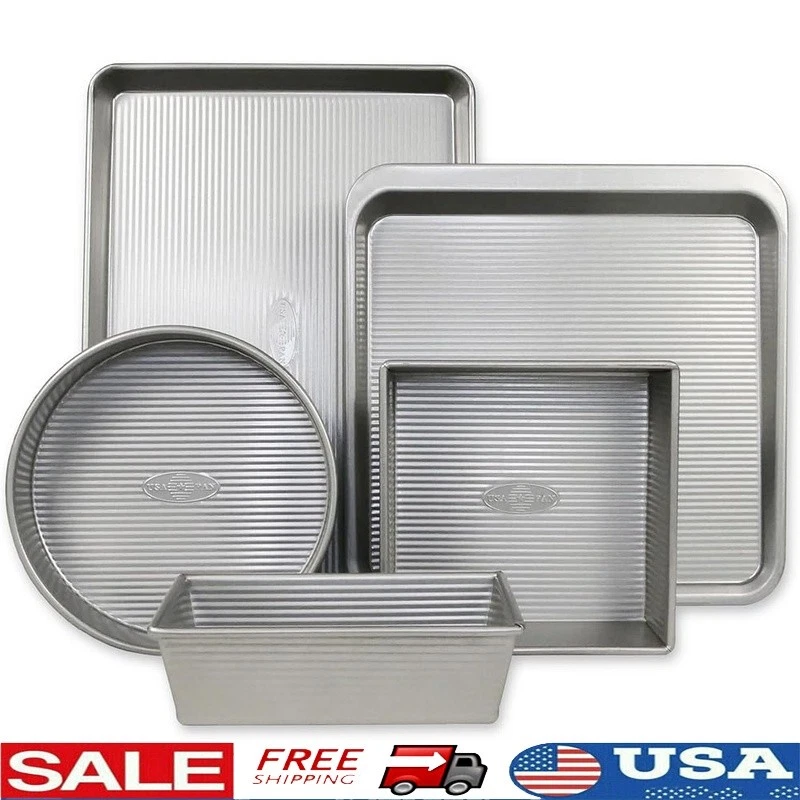 Aluminized Steel Bakeware Set Nonstick Baking Pans Cookies Cakes Breads New
