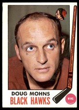 1969-70 Topps #72 DOUG MOHNS Chicago Blackhawks EX (Slight miscut)
