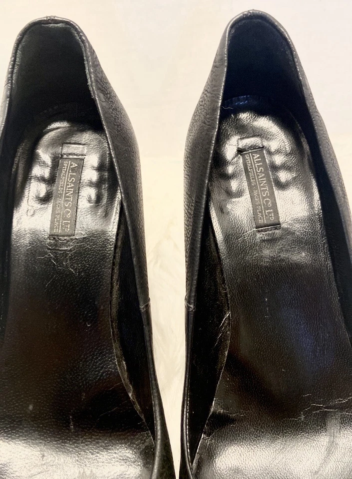 Tacones altos All Saints de cuero negro talla 39 Foto 4 de 4