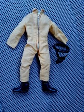 1970s Vintage GI Joe AT Yellow Jumpsuit Hong Kong Smoke Jumper Belt Boots NICE 