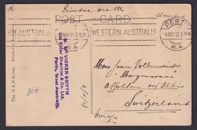 AUSTRALIA (28786): 1913 PERTH West. Australia picture postcard to