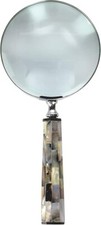 Magnifying Glass with Mother of Pearl Handle, Handheld 10x Magnifying Glass Lens
