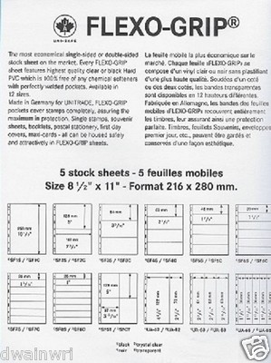 VARIO style LINDNER Flexo-Grip Black 6-Pocket Stamp Stock Pages - Pkg of 5