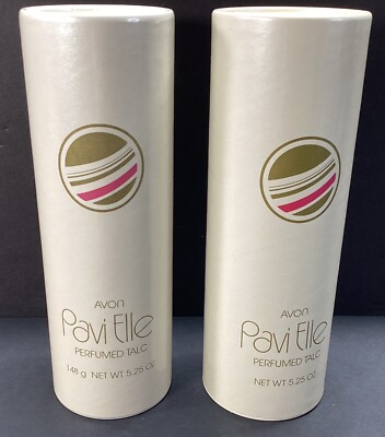 Avon Pavi Elle Perfumed Body Talc 5.25 Oz. New 1990 Lot Of 2