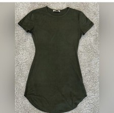 Women’s WantMyLook Suede Shirt/Dress (S) (Green)