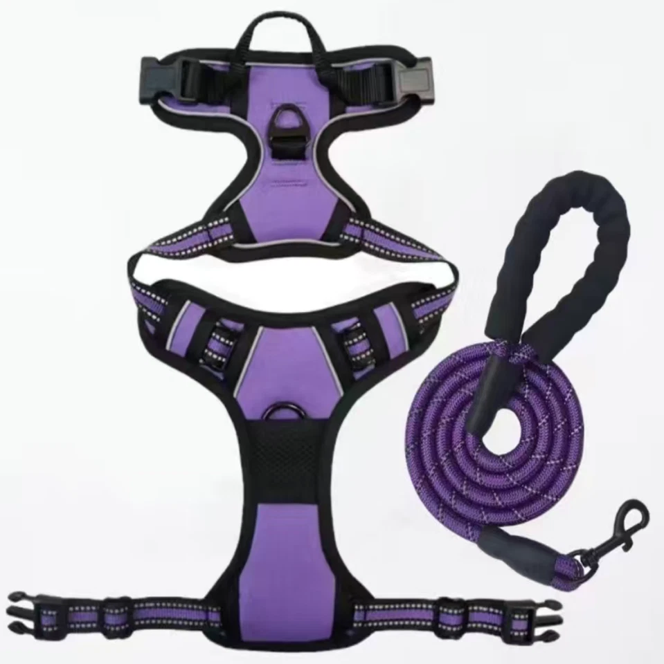 Поводок и поводок для дрессировки собак регулируемый без вытягивания большая ручка высокопрочный - Изображение 2 из 4