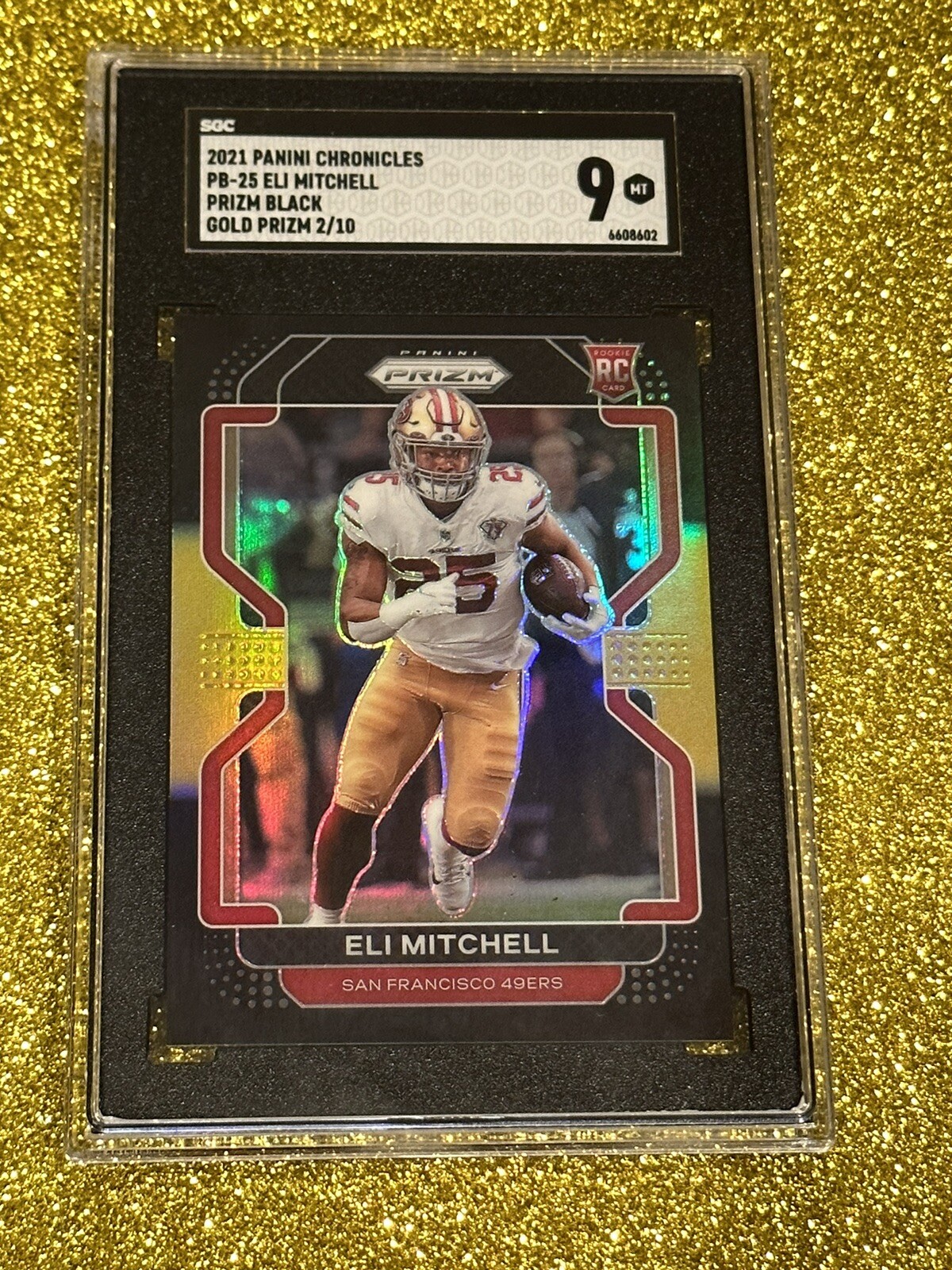Elijah Mitchell Panini Chronicles Prizm Black #PB25 Gold