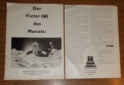 Seltene Werbung VICTOR SIRIUS Personal Computer #5 1985