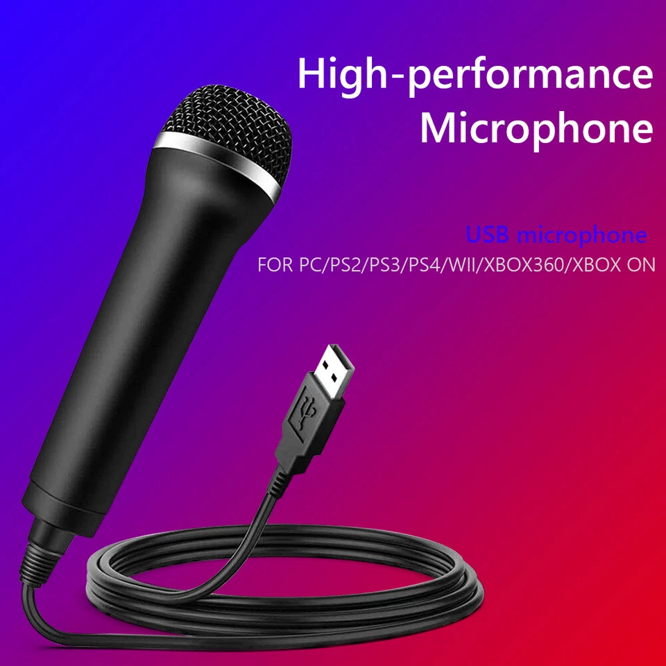 USB Wired Microphone Karaoke Mic for Nintendo Switch Wii PS4 Xbox PC Computer - Image 2 of 4