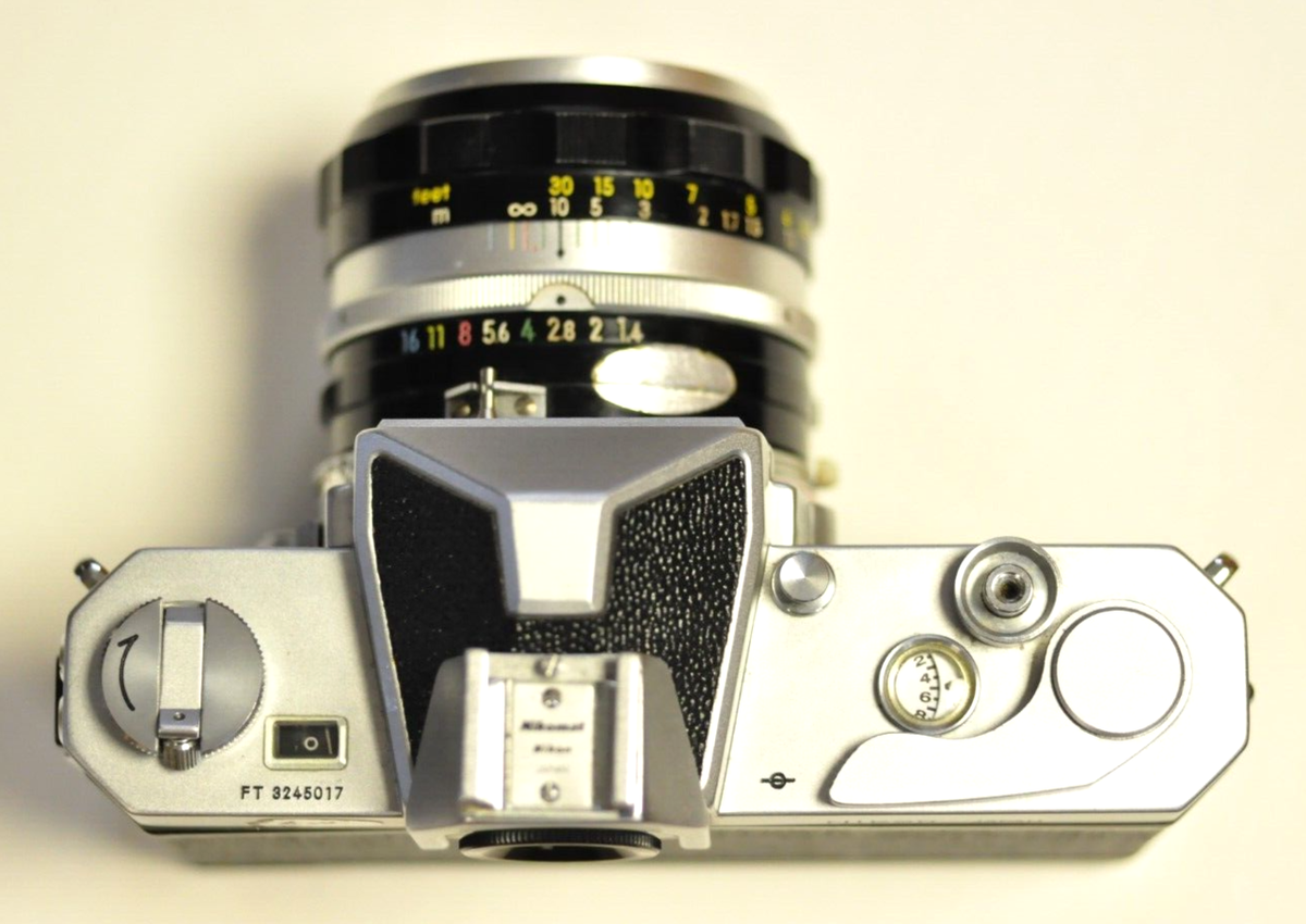 Nikon Nikkormat FT w/50mm f1.4 lens, flash shoe, filter & front