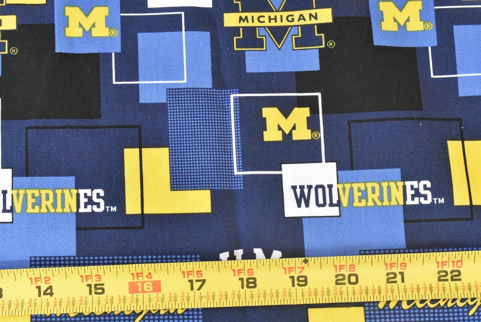 By 1/2 Yd, Maize & Blue University of Michigan/UofM Logos, S