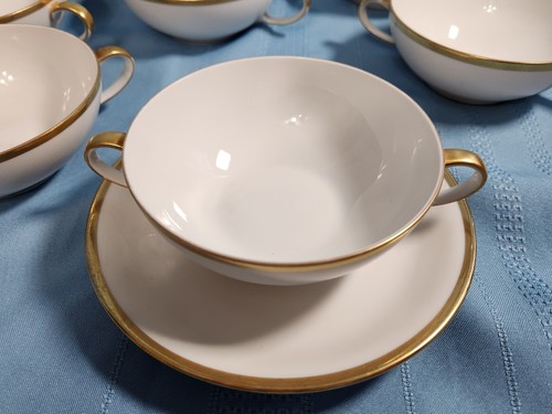 BARONET Eschenbach CHINA REGINA 3 CREAM SOUP BOWLS W/HANDLES & 3 SAUCERS RARE - Picture 11 of 14