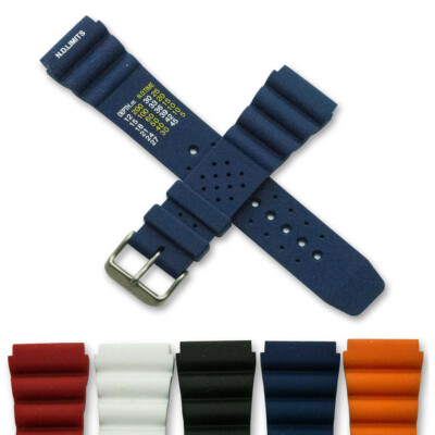 Silicone Rubber Divers Strap Waterproof Scuba Diving Watch For Citizen 18mm-24mm