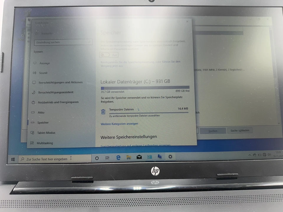 HP 15-da0530ng, Notebook, Windows 10 Home neu inst., 1TB Festplatte 4GB DDR4-RAM - Bild 4 von 4