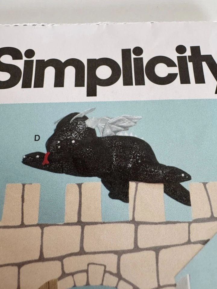 Simplicity Sewing Pattern S9876 Plush Dinosaur and Dragon Stuffed Animals Toys - Image 4 of 4