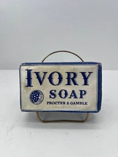 1940  IVORY Large Size Soap Bar blue white vintage package