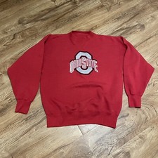 Ohio State Buckeyes Sweatshirt Football Red Men Measured NCAA Fleece Pull Over