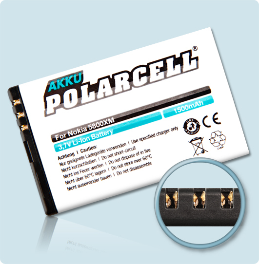 PolarCell Battery Nokia X6-00 5230 5800 N900 C3-00 BL-5J XpressMusic XM Battery