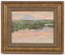 Vladimir Sinitski (1896-1986) "Evening", Oil Painting, 1950 (1)