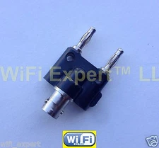 1 x BNC Female plug to Two dual Banana binding Male jack connector adapter USA
